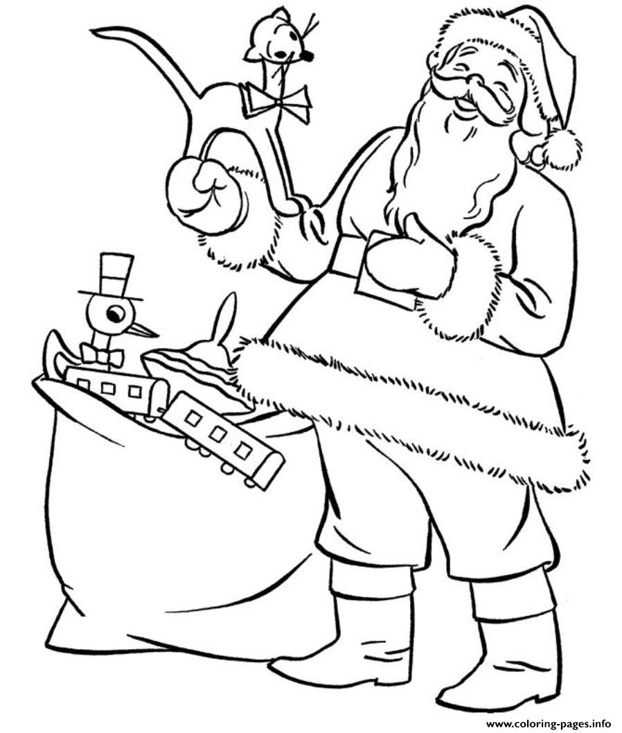 Coloring Pages Of Santa Play With Toysfe1e coloring