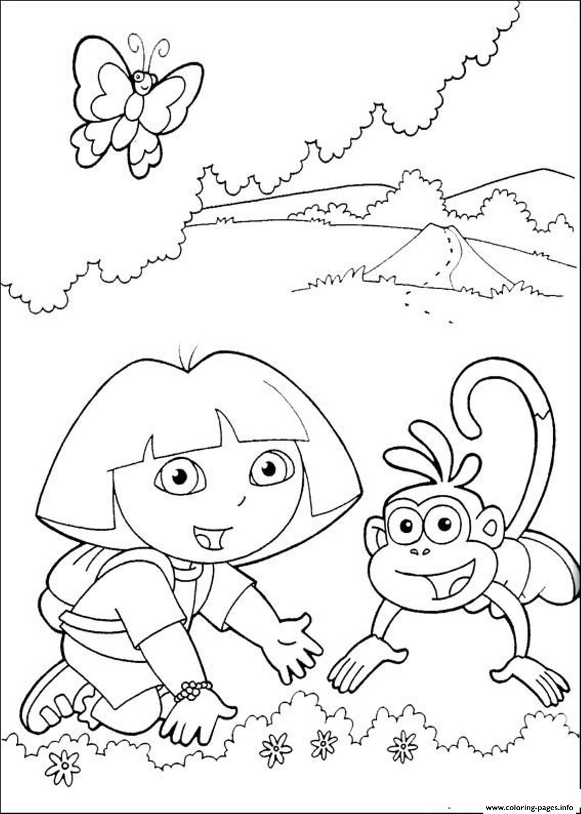 With Boots Dora The Explorer S472f coloring