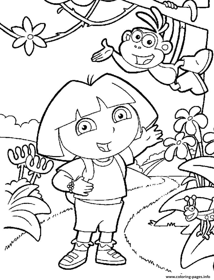 Boots And Dora S Freea02a Coloring Page Printable