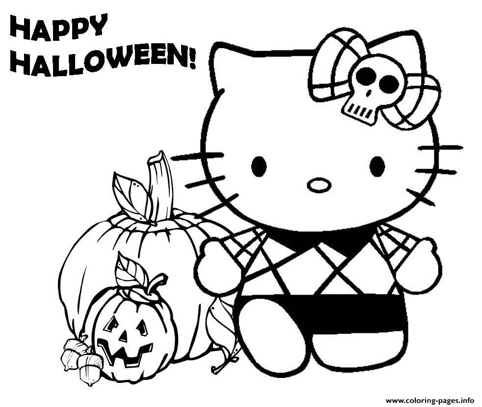 Hello Kity Halloween Pumpkin S For Preschool0218 coloring