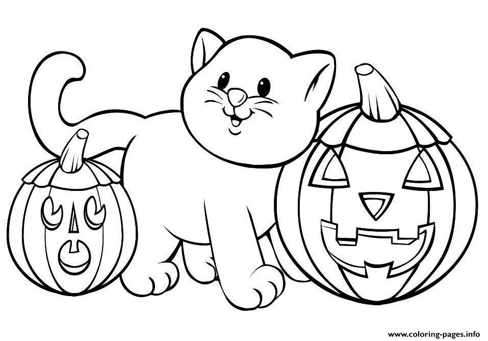 Pumpkin Cat Printable Halloween coloring