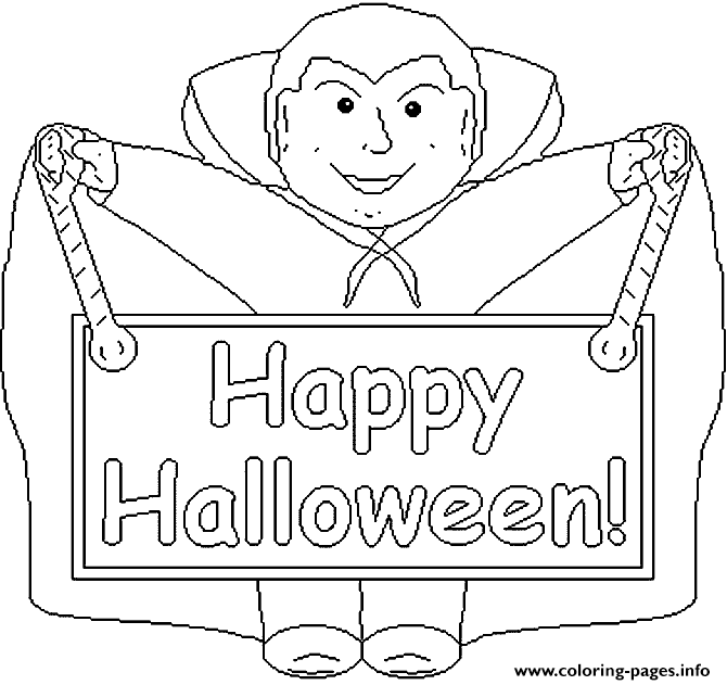 Happy Halloween Dracula Halloween S For Kids To Printb48b coloring