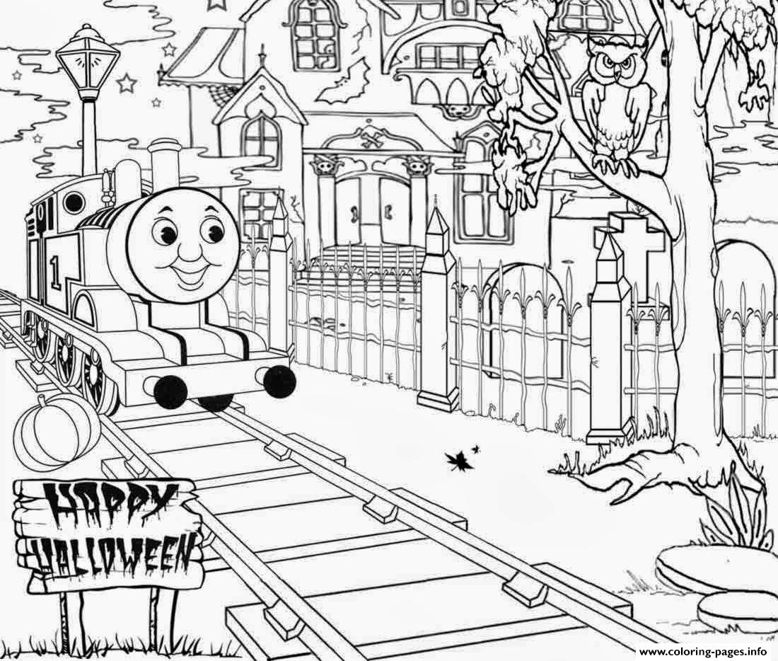 Haunted Thomas The Train Halloween S25f6 coloring