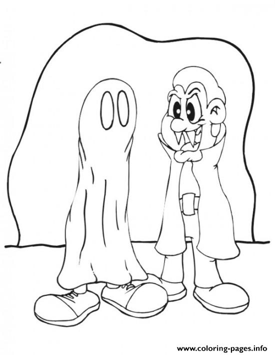 Halloween S Dracula And Ghost Costume129b coloring