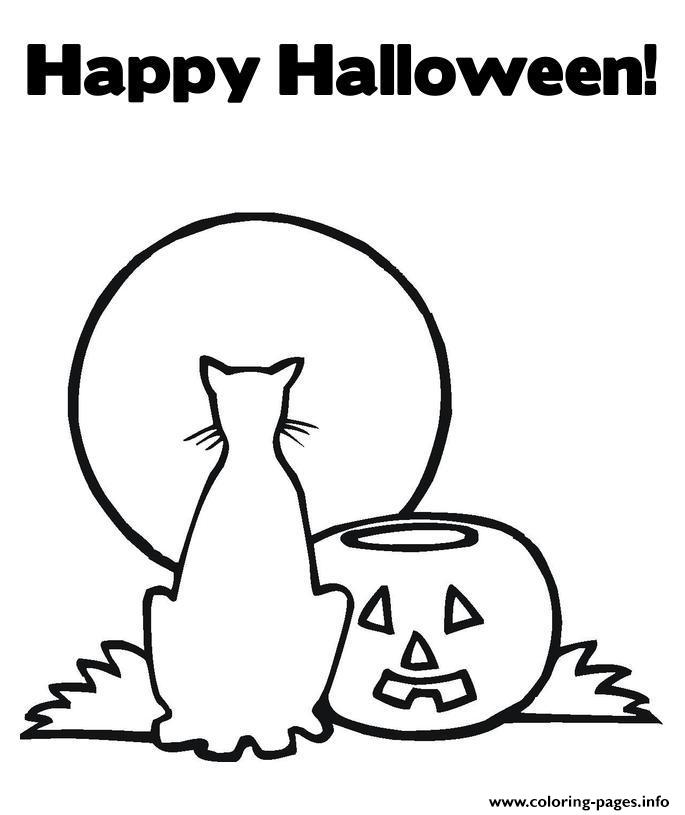 Happy Halloween S Printable Cat And Pumpkinde2c coloring