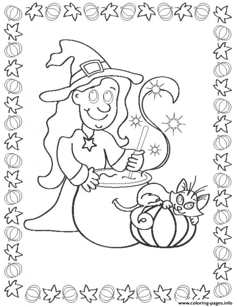 Witch Halloween S Print Outb46c coloring