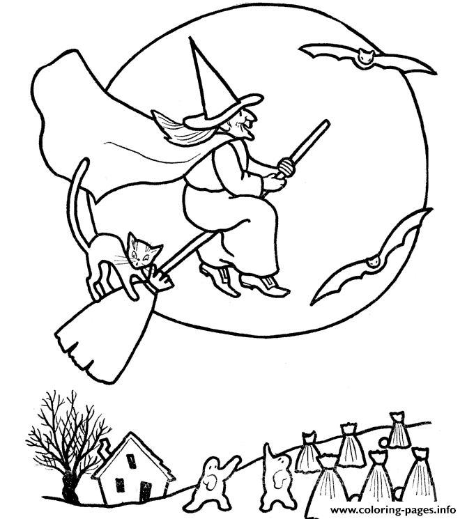 Witch Halloween Free Color Pages For Kids4ff8 coloring