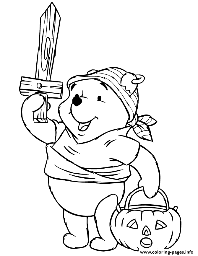 Pooh Halloween S For Young Childrene144 coloring