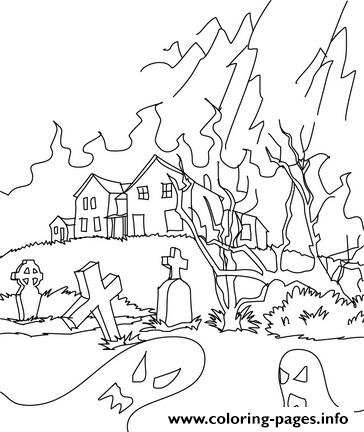 Scary House Halloween S Free194d coloring