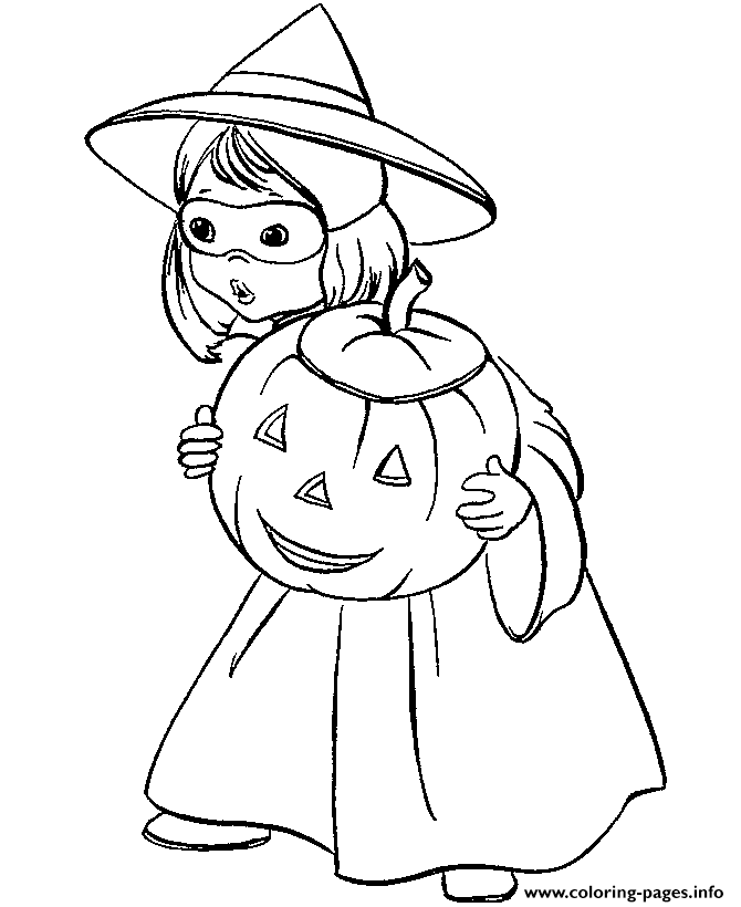 Coloring Pages For Girls Halloween Kid0214 coloring