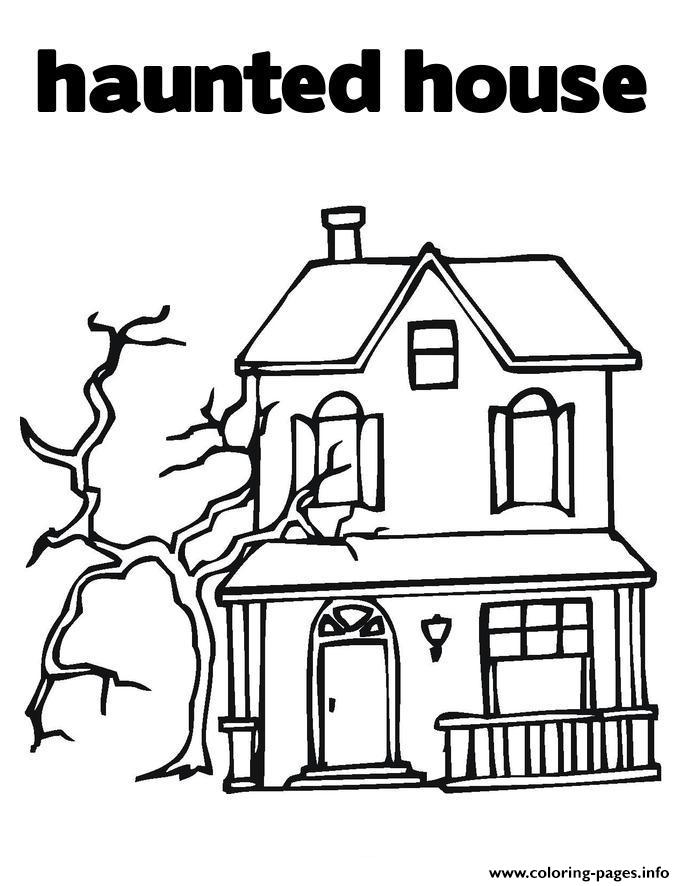 Haunted House Kids Halloween S Printable For Preschoolerse866 coloring