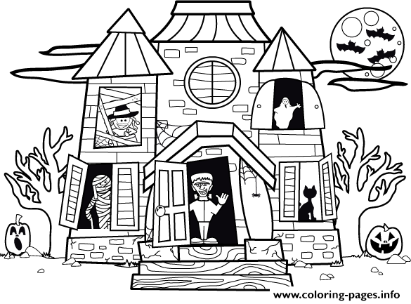 Halloween House Kids S Printable For Preschoolers23bc coloring