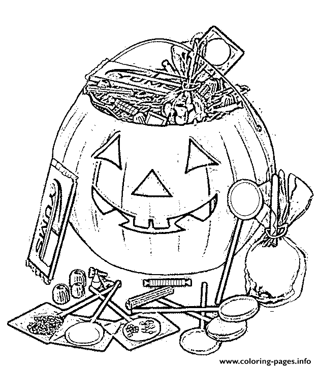 Candy And Pumpkin Halloween S Kids Free1b61 Coloring page Printable