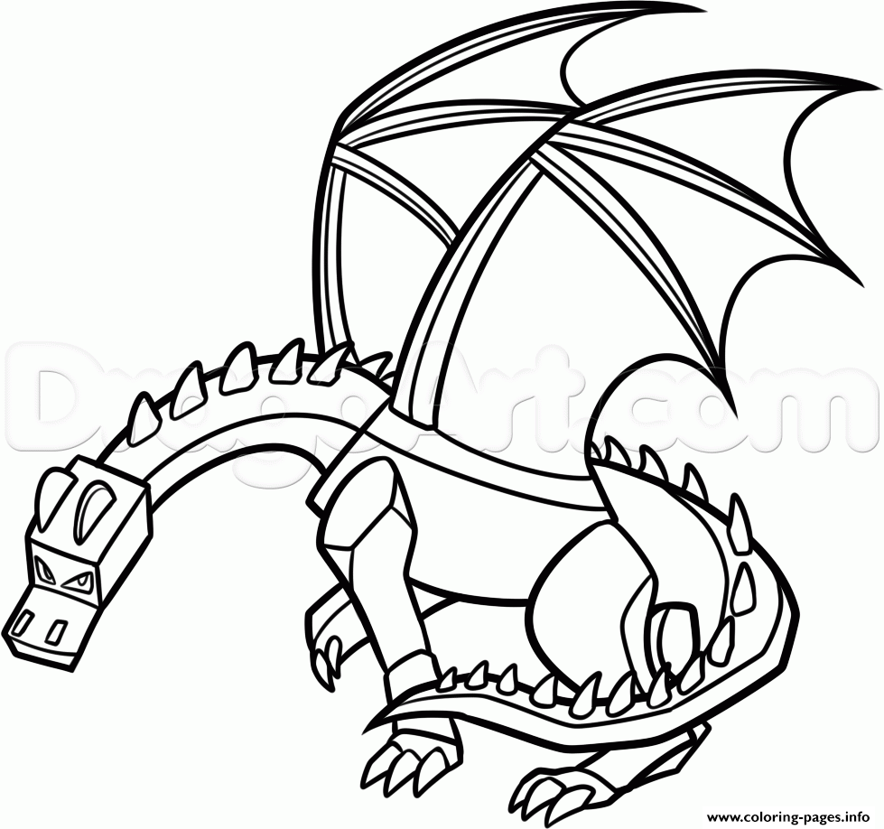 Minecraft Dragon Coloring Pages Printable