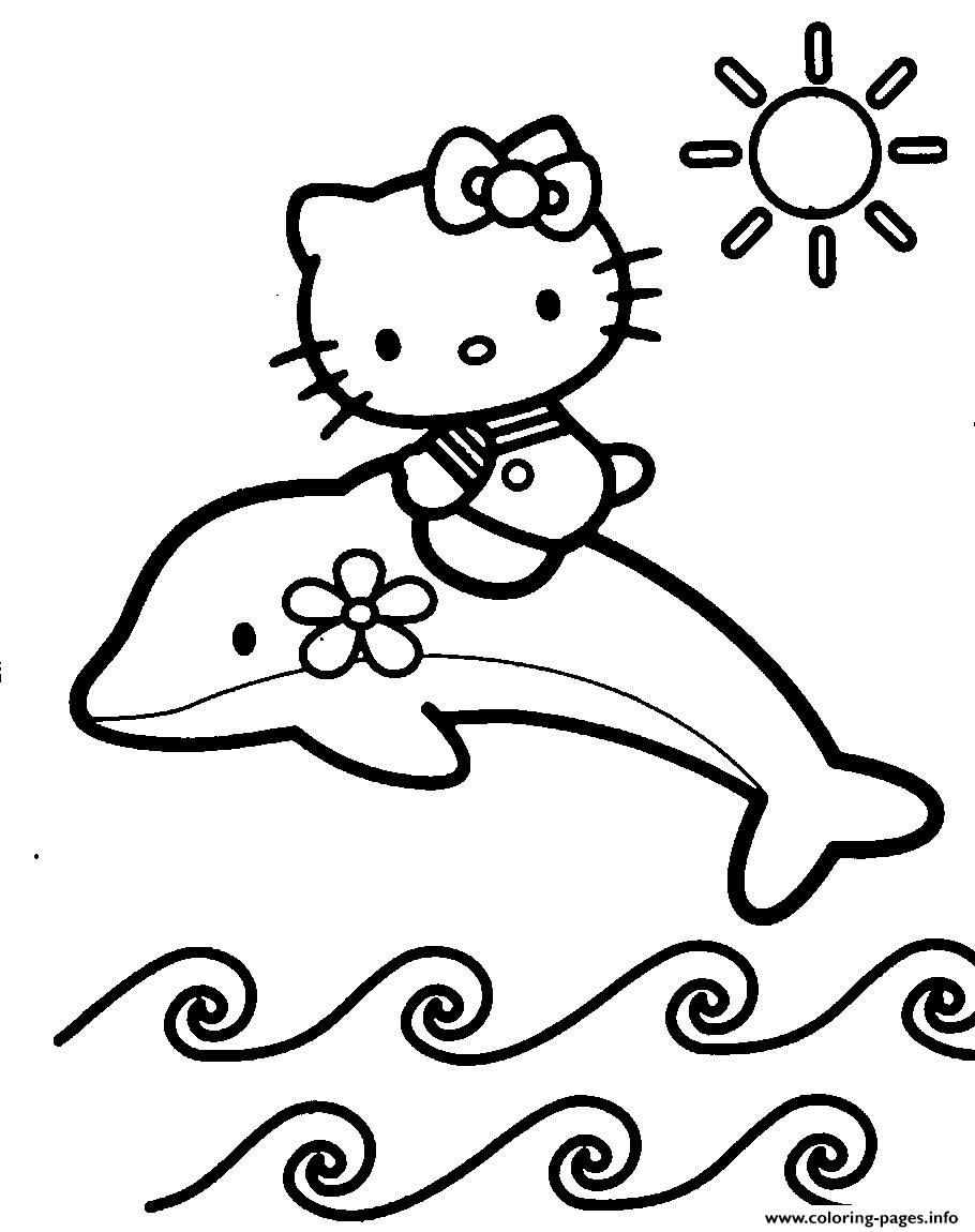 Hello Kitty With Dolphine 91b5 coloring