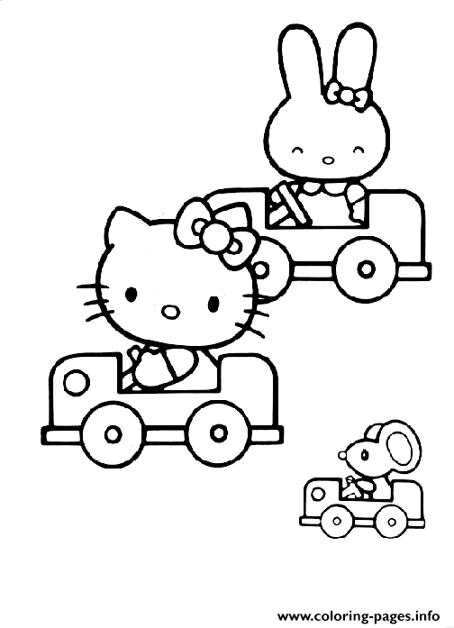 Racing Cars Hello Kitty  Free61a2 coloring
