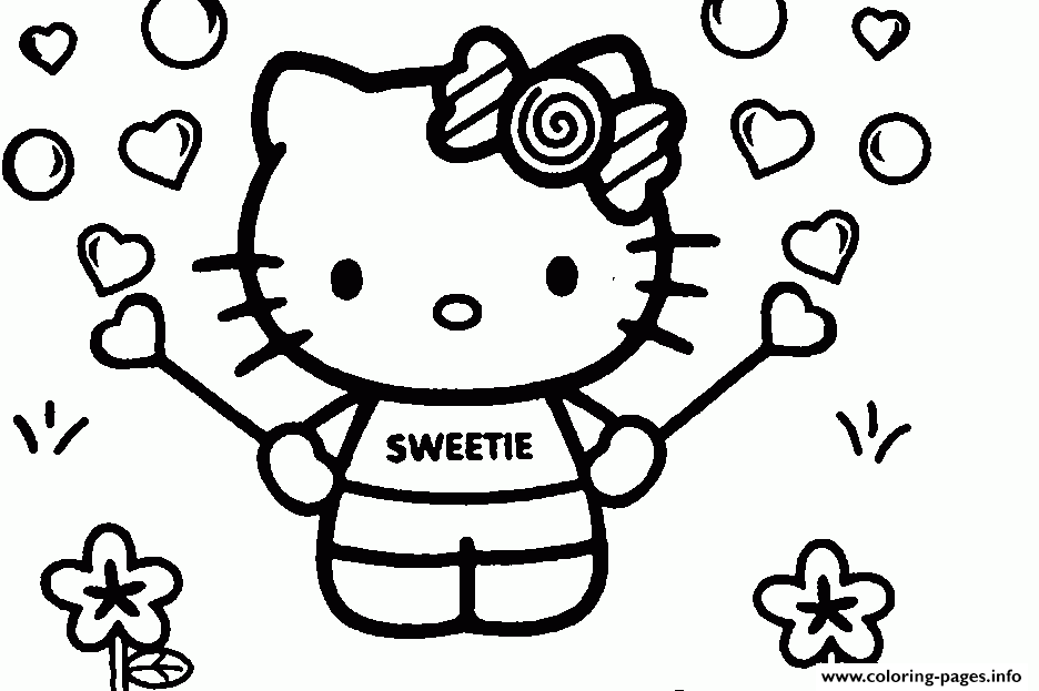 Sweet Hello Kitty Coloring Page For Girlsc1b2 coloring