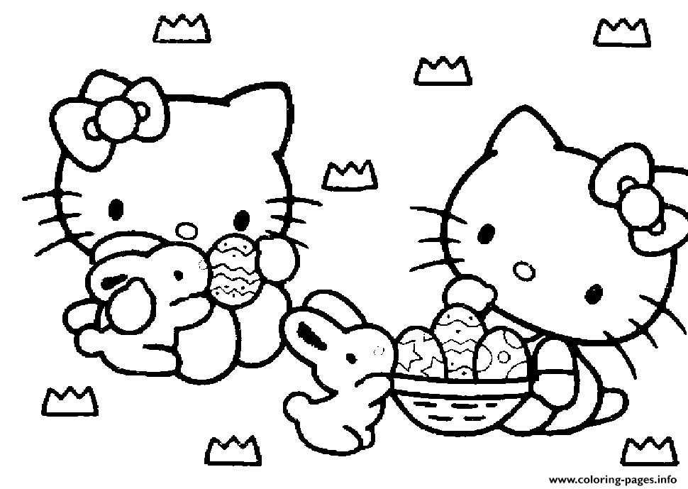 Hello Kitty Cartoon Preschool S Easterd283 coloring