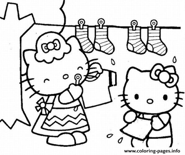 Hello Kitty Doing Laundry4901 coloring pages