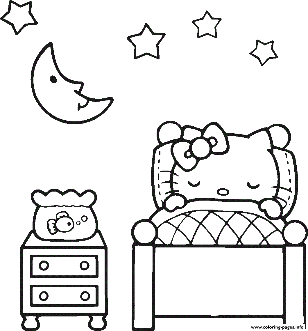 Lovely Sleeping Hello Kitty 7fa3 coloring