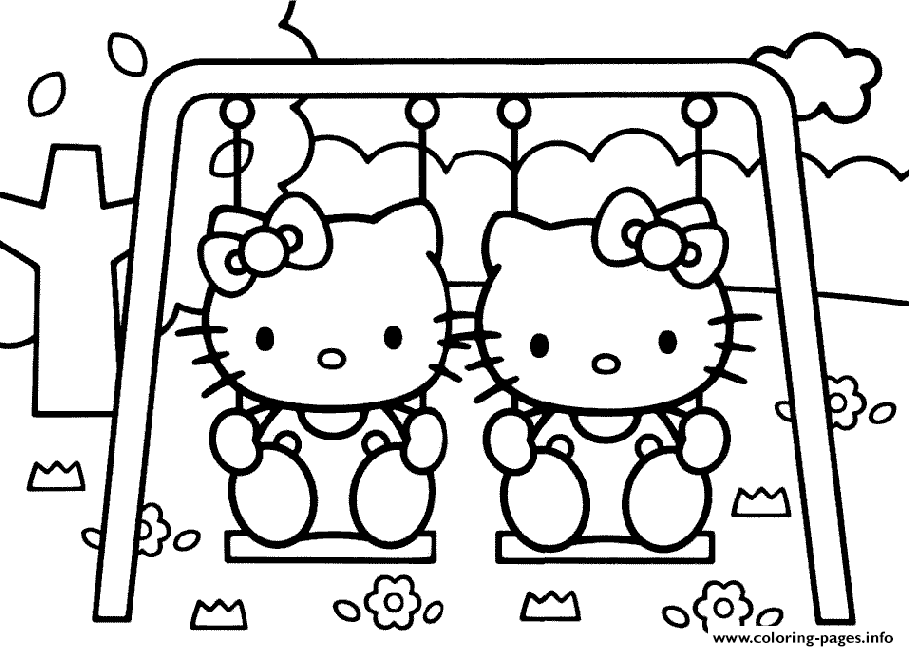Hello Kitty In A Swing 2a07 coloring