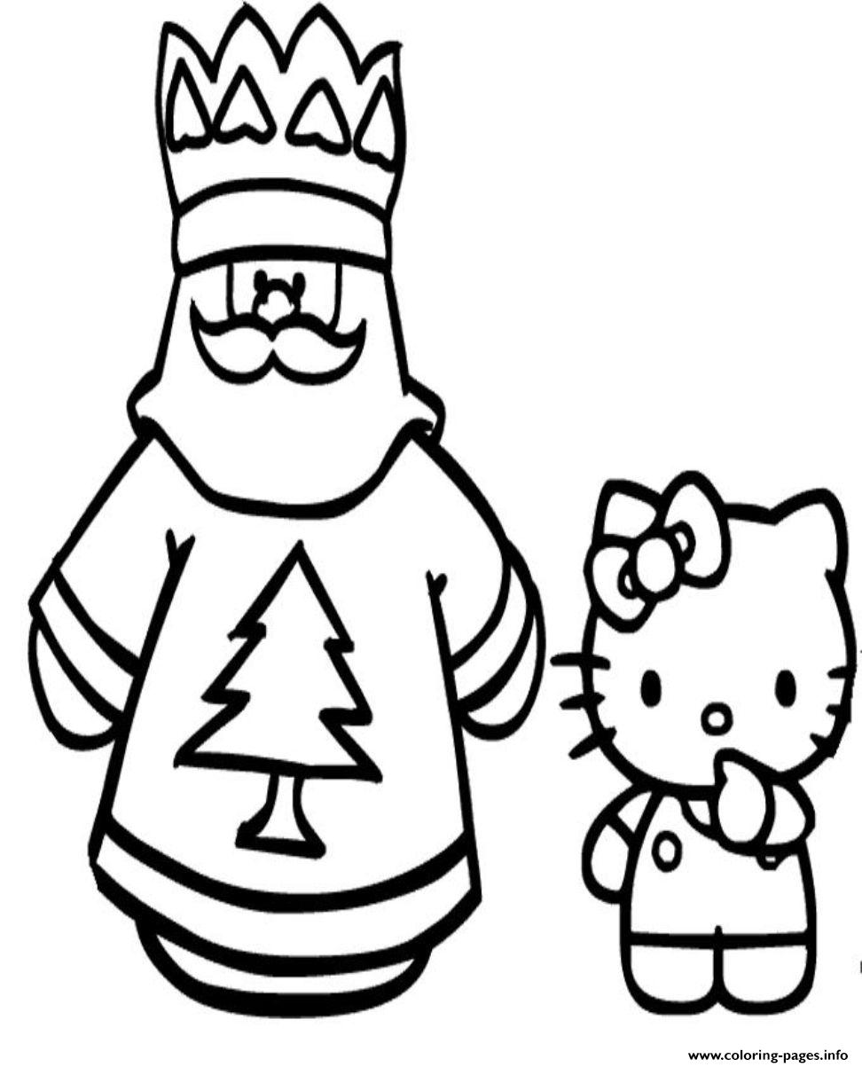 santa hello kitty coloring pages