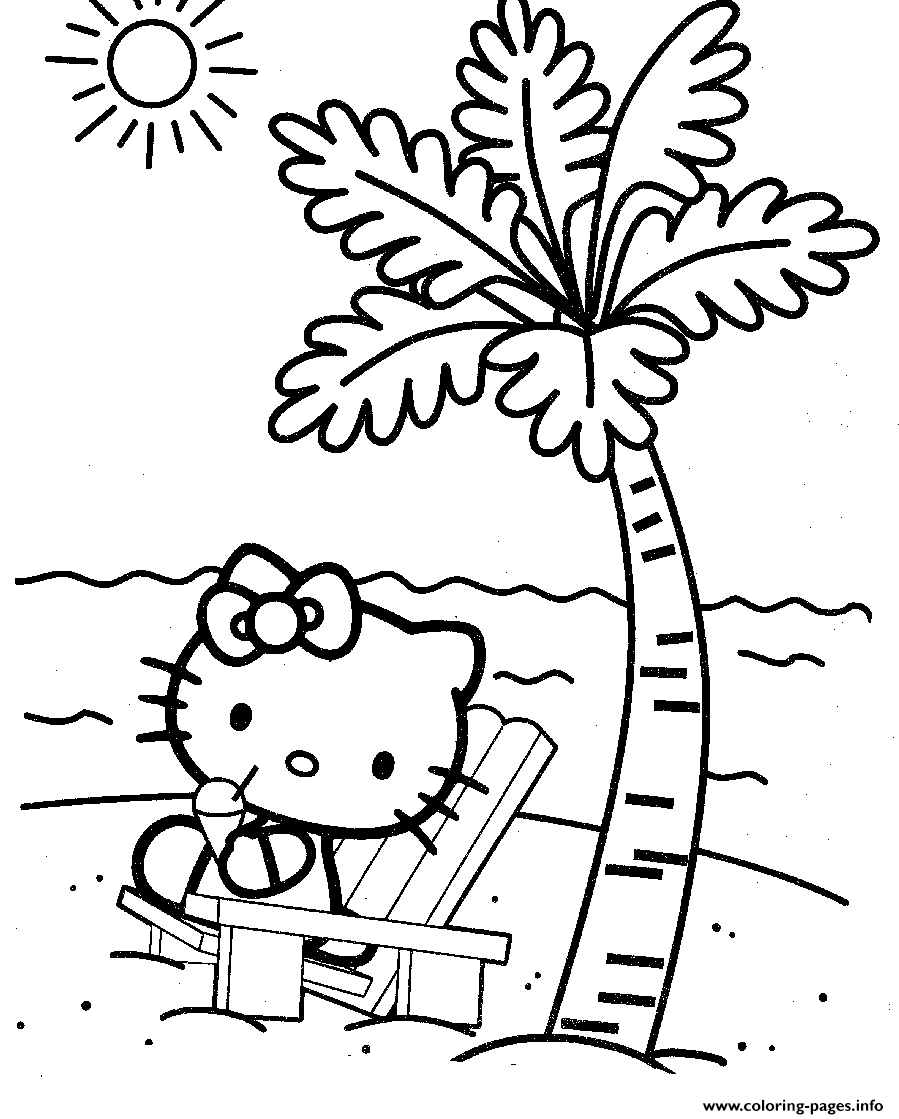Hello Kitty S At The Beachbbac coloring