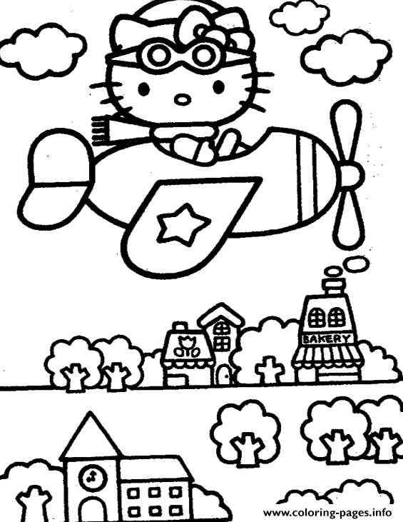 Hello Kitty S Airplane1ca6 coloring