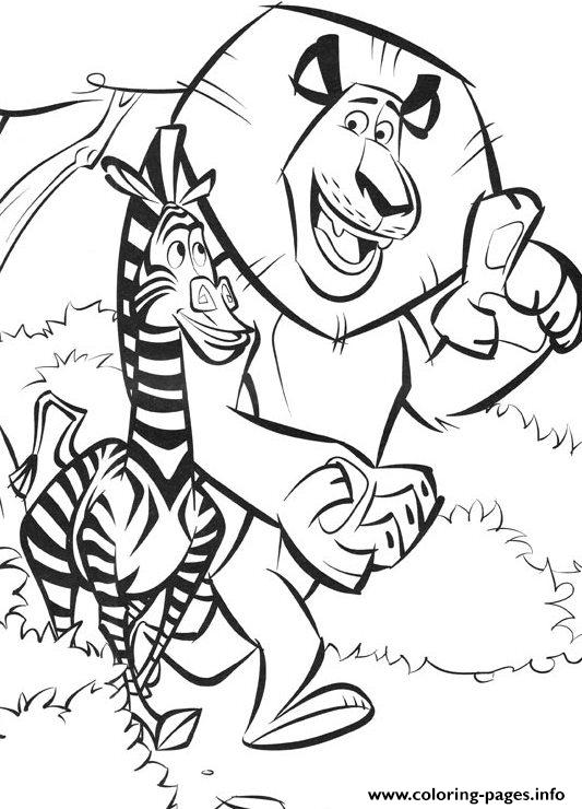Printable Madagascar 2 Marty And Alex Coloring Pages 2