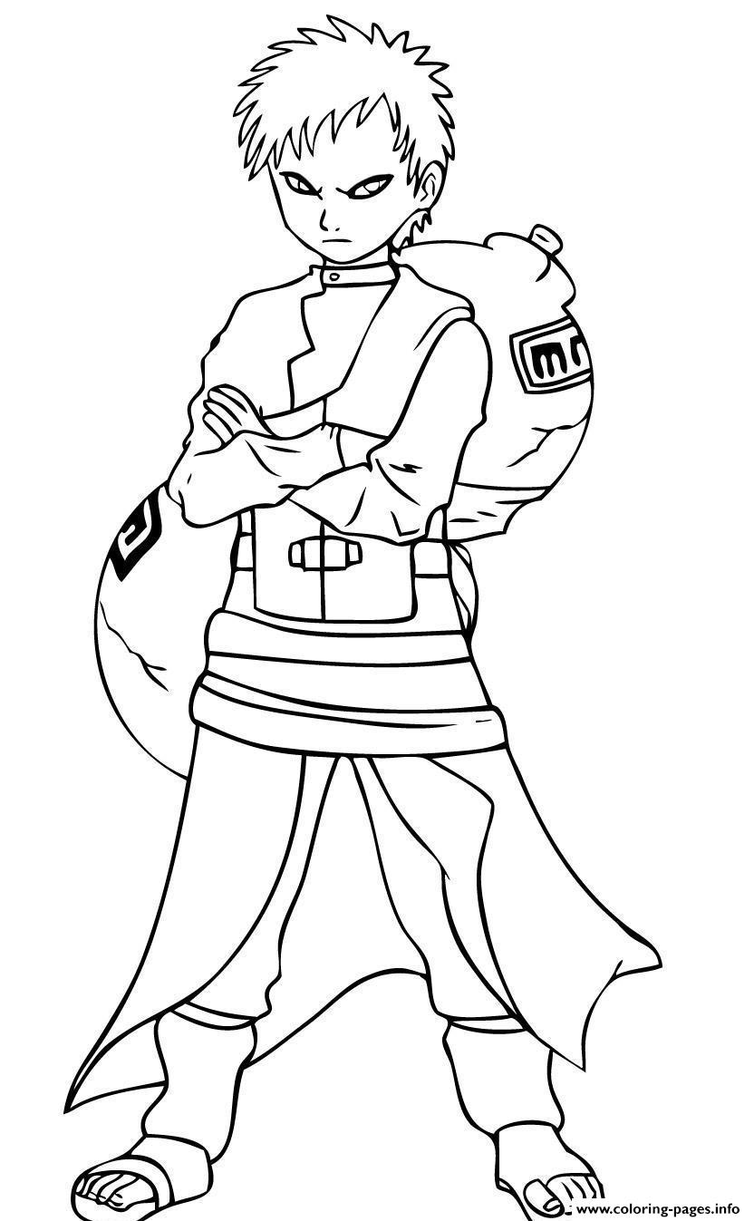 gaara of naruto scfcb coloring pages printable