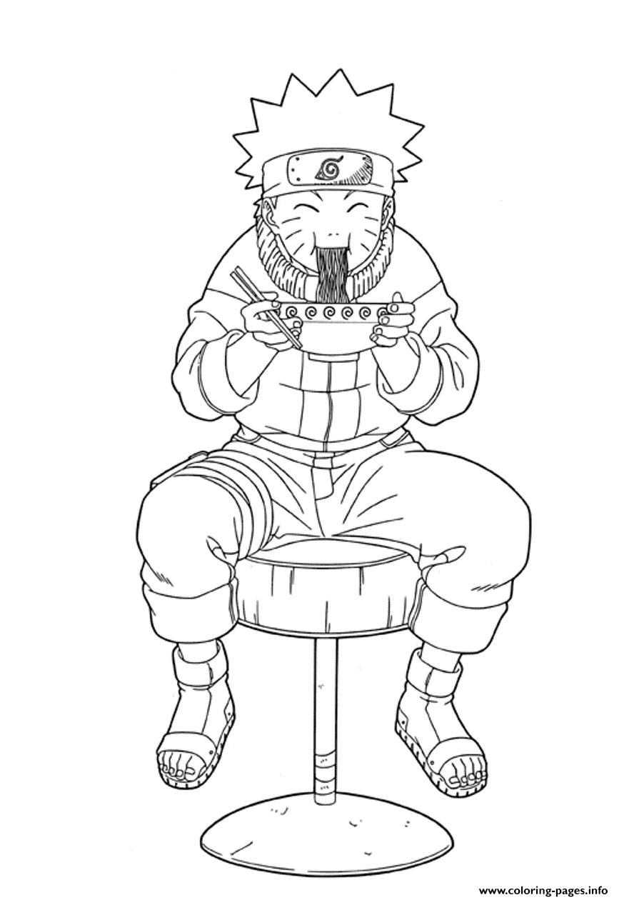 Coloring Pages Anime Naruto Eating Ramene8cd coloring