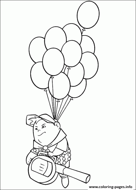 Russell Flying With Balloons Coloring Pagea15e coloring
