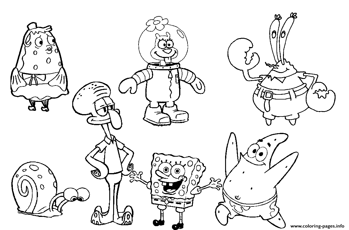 Coloring Pages Spongebob Charactersa675 Coloring page Printable