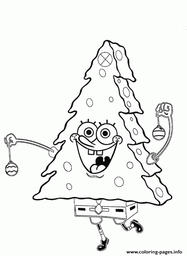 Spongebob As Christmas Tree Coloring Page E1449388333549e728 Coloring ...