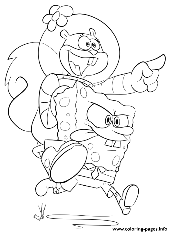 Spongebob Carries Sandy Coloring Pagecdfb Coloring page Printable