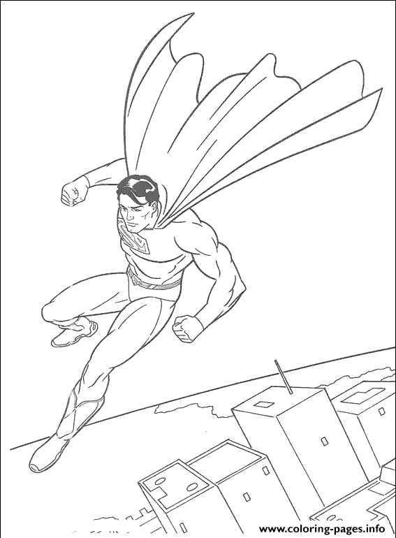 The Superman Flying In The Sky Free Coloring Page07a8 coloring