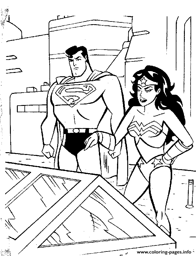 Superman And Wonderwoman Coloring Pagea794 coloring