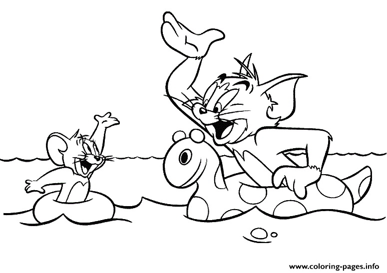 Tom And Jerry Swimming 131f coloring