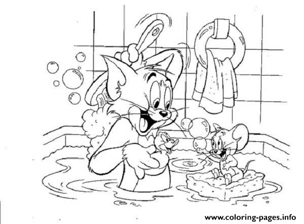 Tom And Jerry Having Bath Togetherf076 coloring