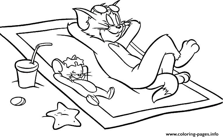 Tom And Jerry Sunbathing Fc9d coloring