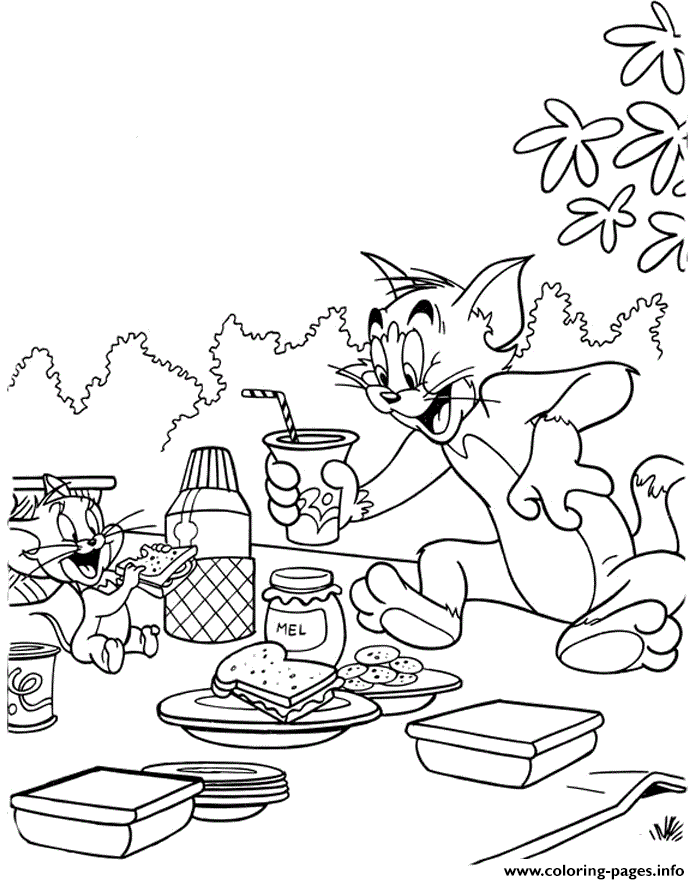 Tom And Jerry Picnic 3aae coloring