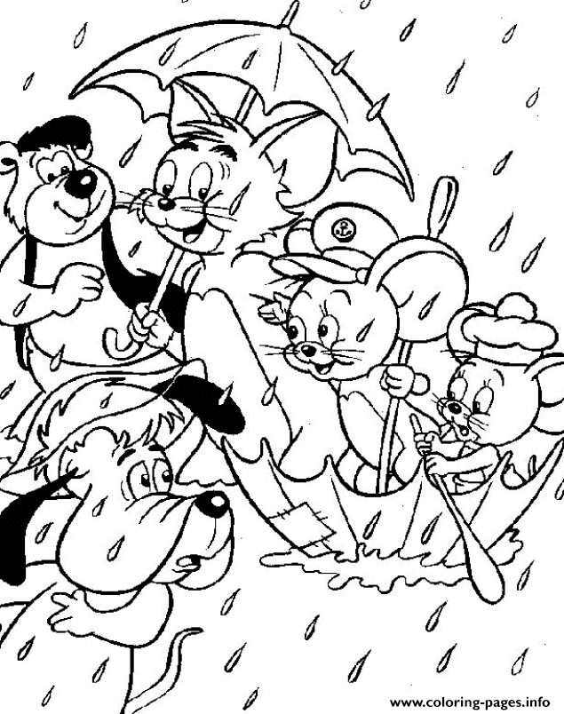Tom And Jerry In A Rainy Day B9ff coloring