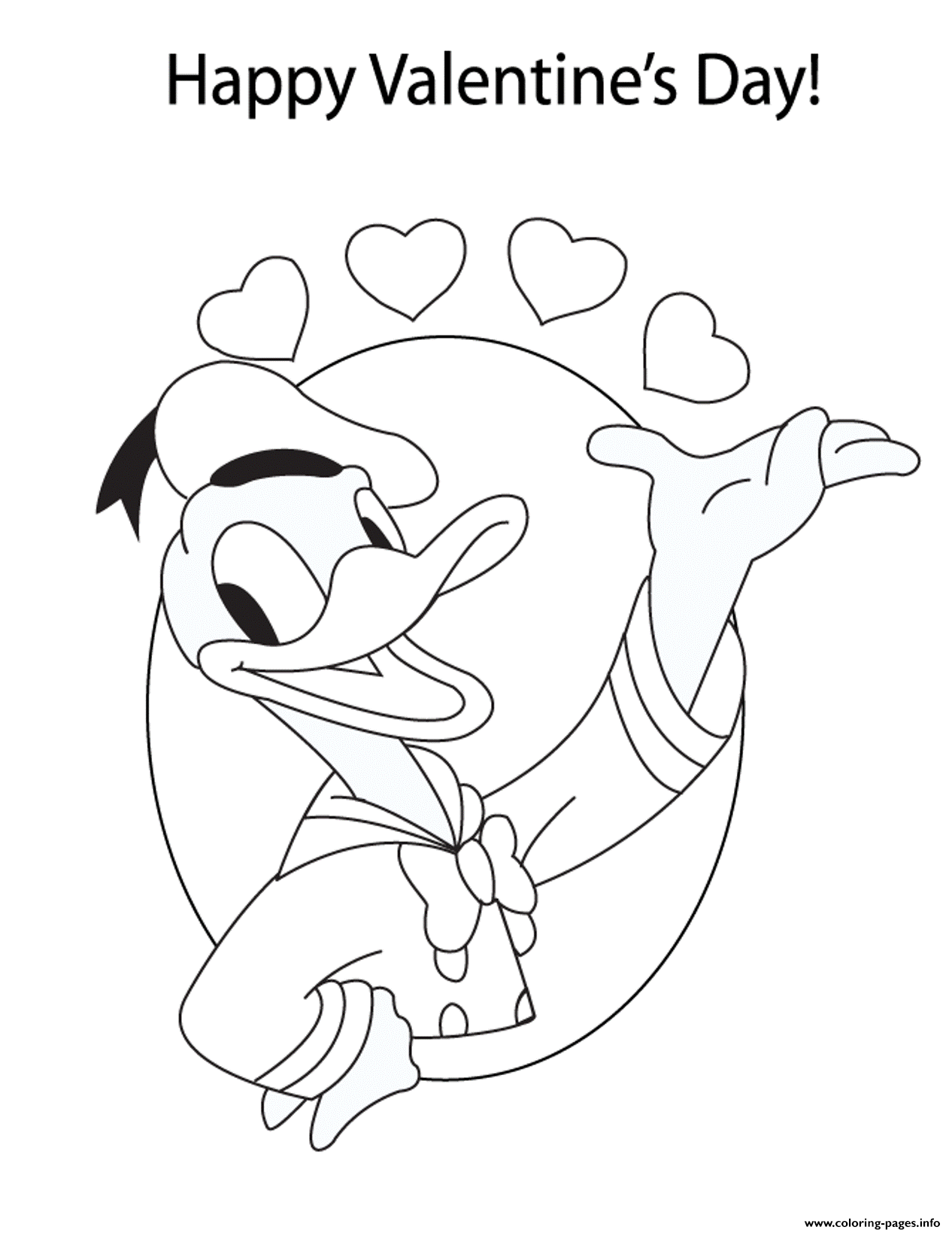 Donald Duck Valentines Day S531d coloring