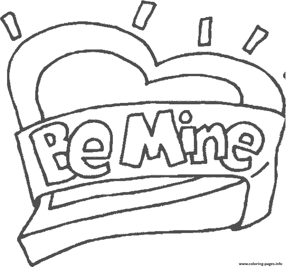 Be Mine Valentines Day S133f coloring