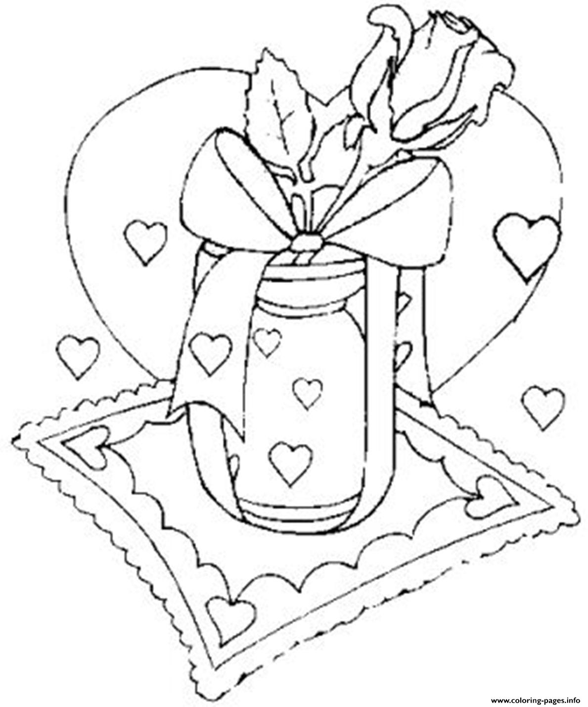 Letter And Rose Valentines S473a coloring