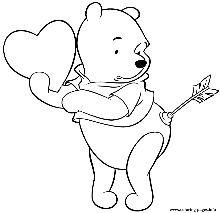 Winnie The Pooh Valentines Day S48ea Coloring Page Printable