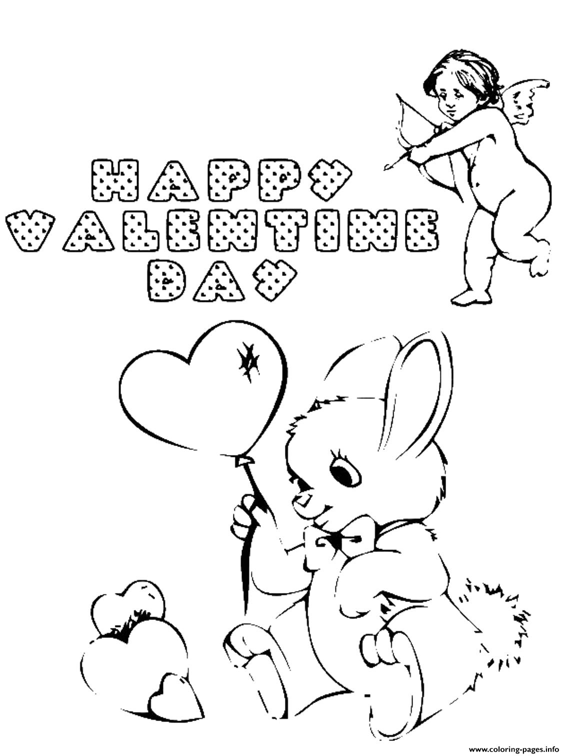 Cupid And Bunny Valentines Day S6e2b coloring