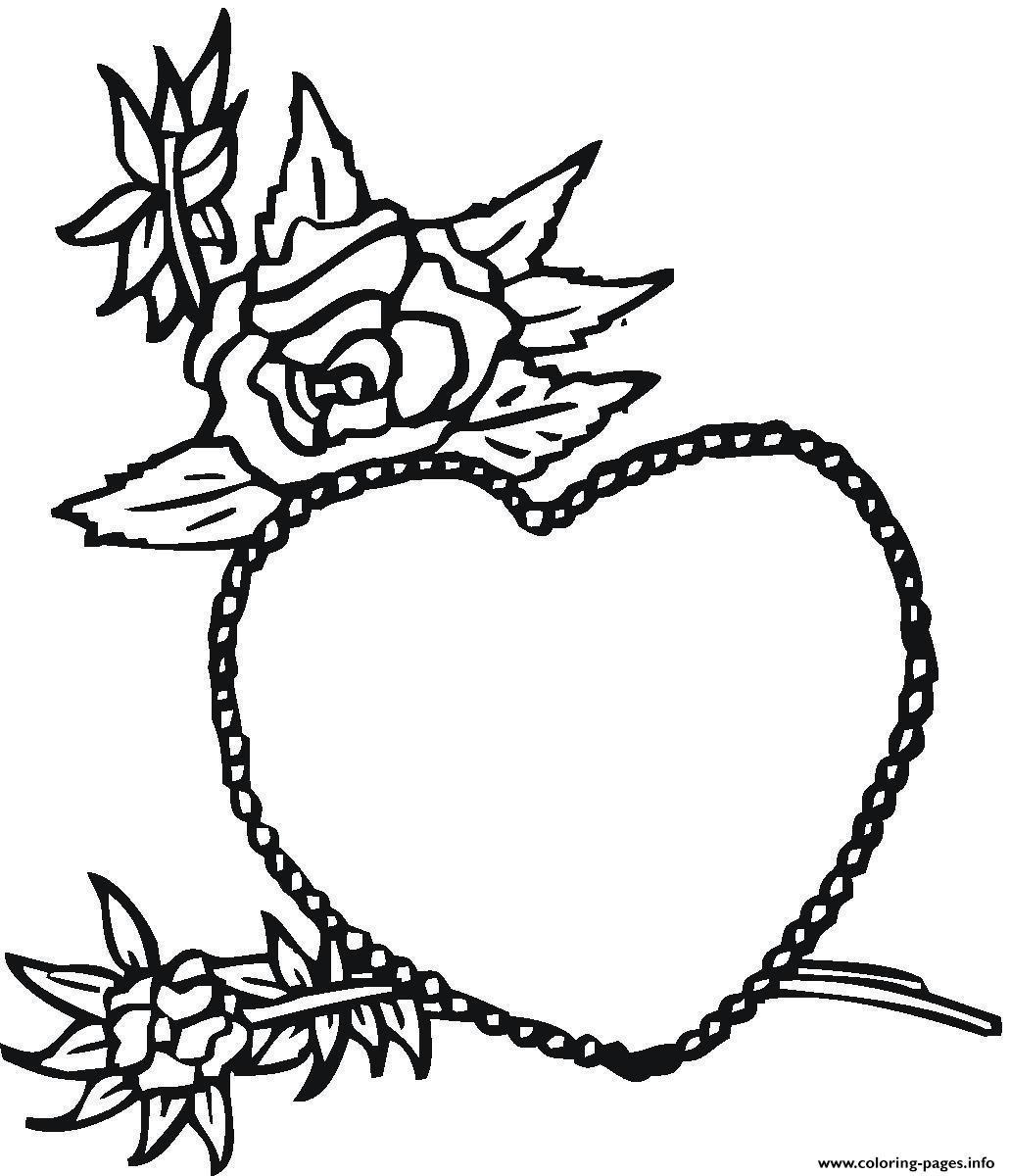 Rose And Heart Valentines S5874 coloring