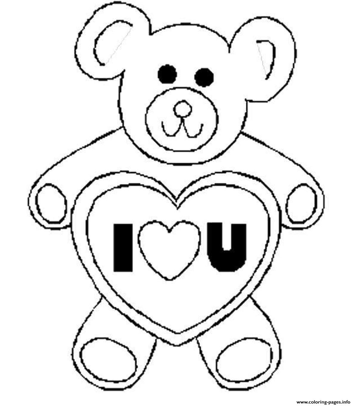 Valentines Day S Bear I Love Ucd60 Coloring page Printable