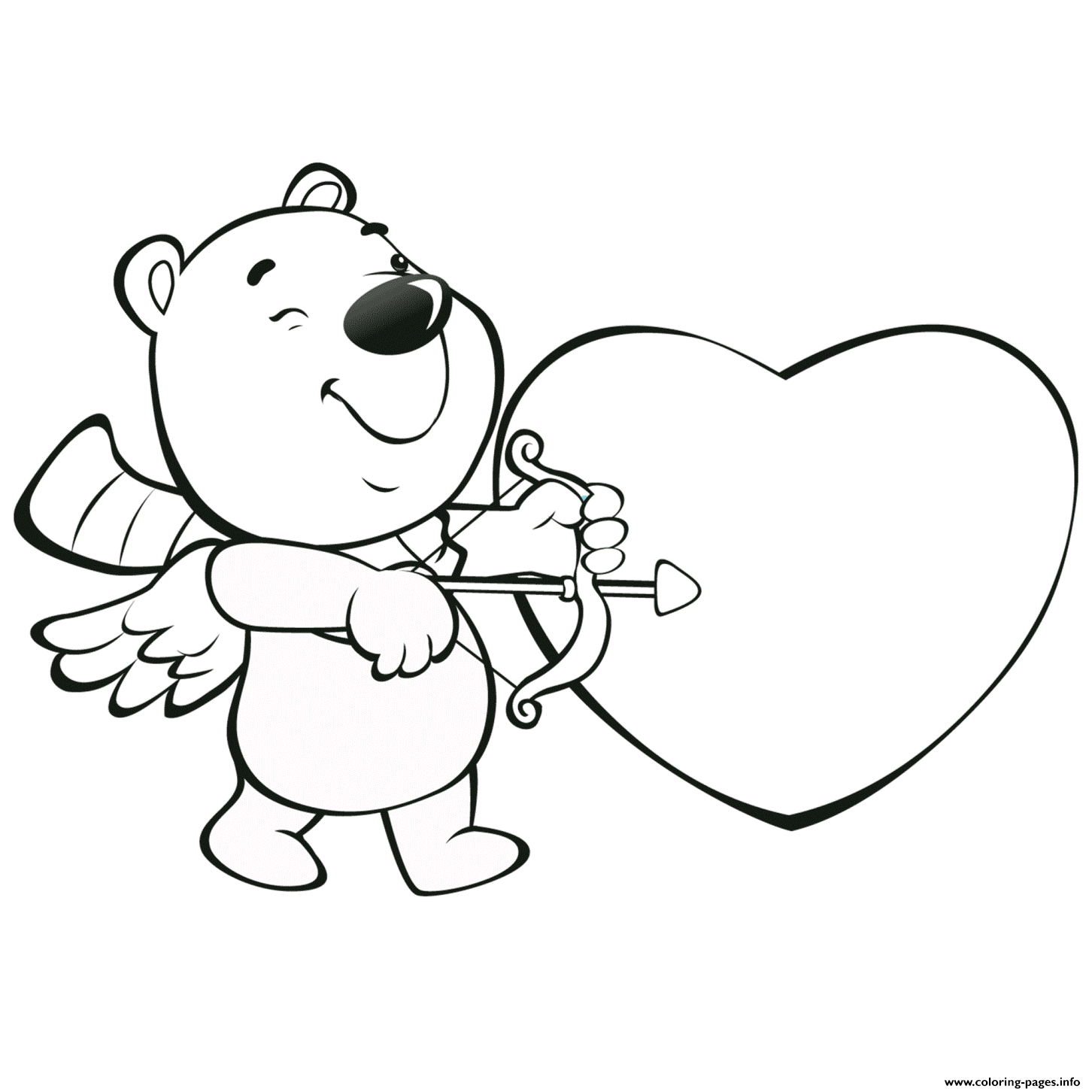 Cupid Bear Valentines S8d9f coloring